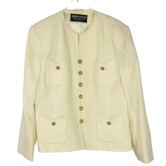 Herbert Grossman Vintage Union Made Jacket Cream Vintage Jacket Small Twee Glam - Picture 3 of 10